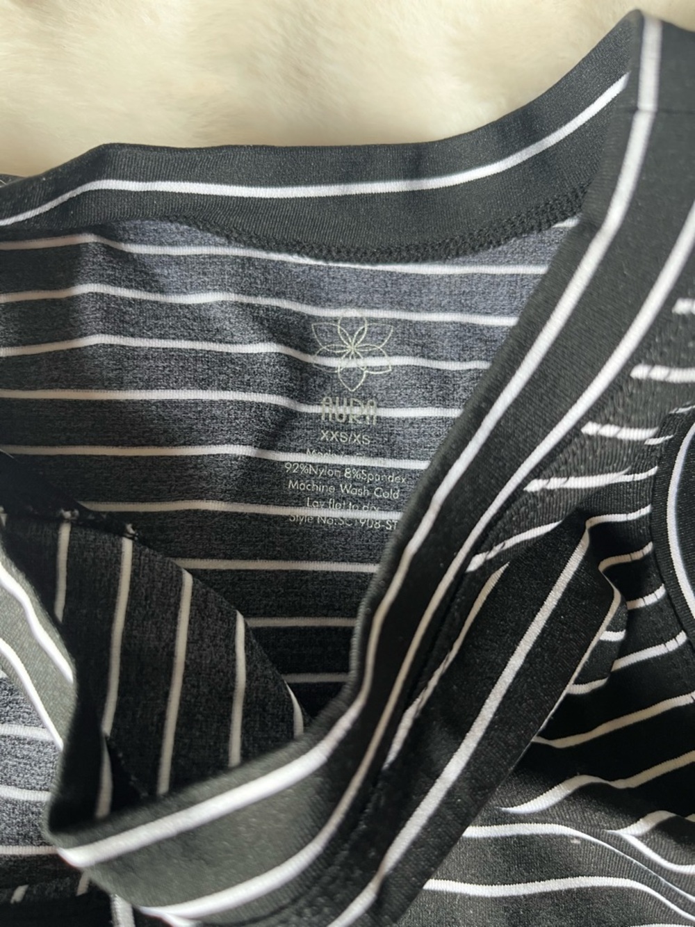 Striped tank top black and white